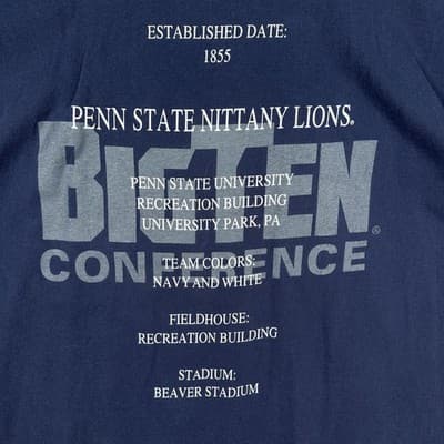 Penn State Nittany Lions Shirt Mens XL Blue NCAA Football Nutmeg Vintage 90s - Thumbnail 8