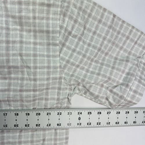 Diesel Shirt Mens Medium Gray Plaid Button Down Short Sleeve 2-Pocket Casual - Thumbnail 7