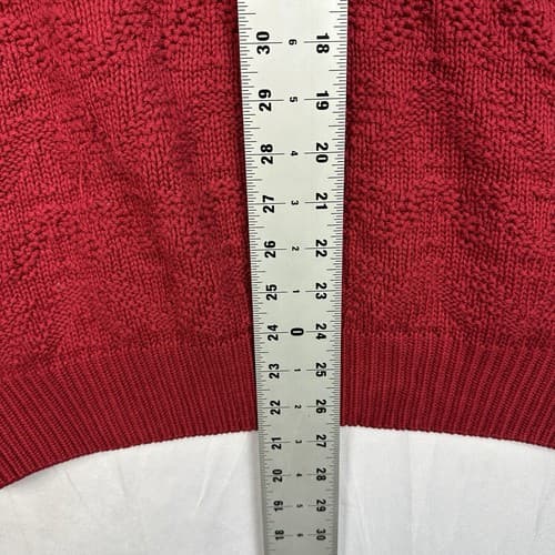 Vintage Izod Mens XL Sweater Crewneck Red Cable Knit Pullover Long Sleeve USA - Thumbnail 7