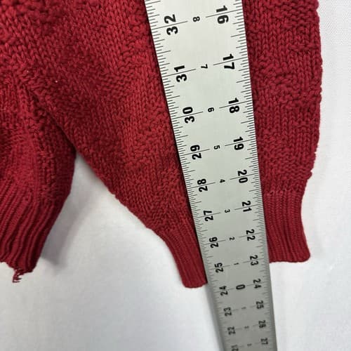 Vintage Izod Mens XL Sweater Crewneck Red Cable Knit Pullover Long Sleeve USA - Thumbnail 6