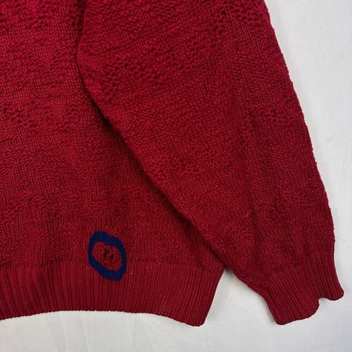 Vintage Izod Mens XL Sweater Crewneck Red Cable Knit Pullover Long Sleeve USA - Thumbnail 8