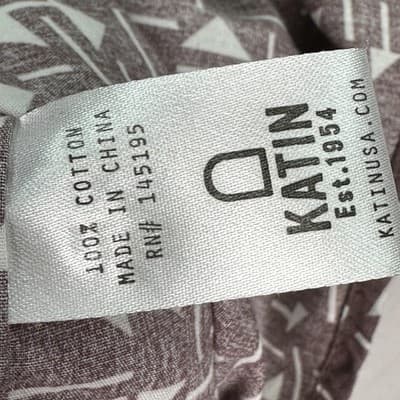 Katin Shirt Mens Medium Purple White Geometric Short Sleeve Button Up Cotton - Thumbnail 6