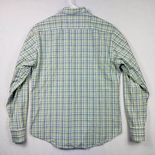 Mason’s Ems Shirt Mens Medium Blue Green Plaid Button Up Long Sleeve Made Italy - Thumbnail 2