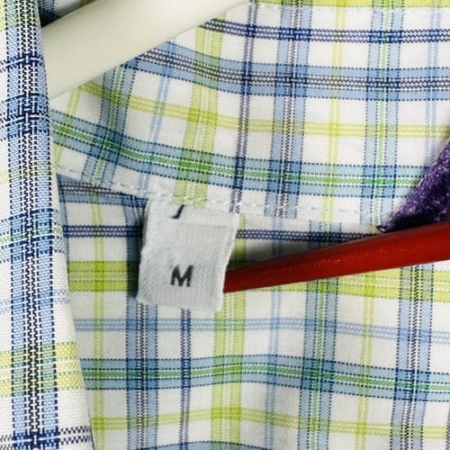 Mason’s Ems Shirt Mens Medium Blue Green Plaid Button Up Long Sleeve Made Italy - Thumbnail 8