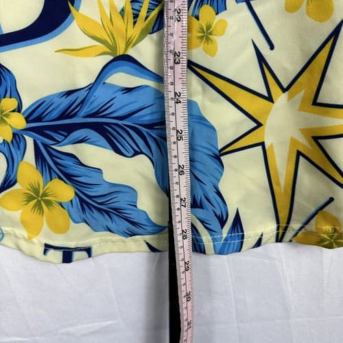 Tampa Bay Rays Hawaiian Shirt Mens Medium Blue Yellow Floral Dave Wills MLB S/S - Thumbnail 10