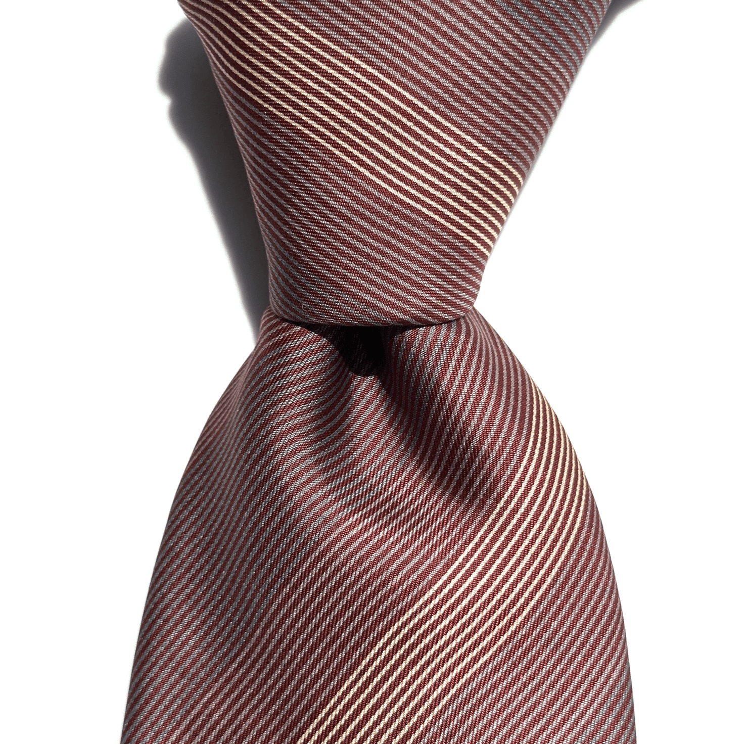 Vintage B Altman Mens 100% Silk Tie Purple Striped Necktie 80s 3.5" x 58.5" - Image 1