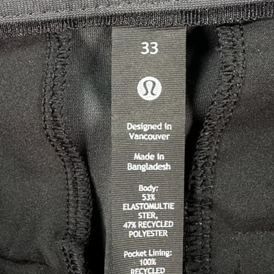 Lululemon ABC Slim Fit Pants Mens 33 x 28 Black Warpstreme Stretch LM5AQYS - Thumbnail 6