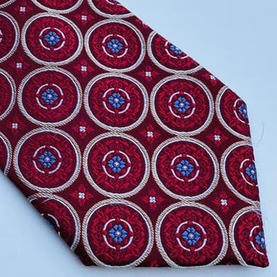 Barneys New York Silk Tie Red Medallion Geometric Necktie Formal Classic XL Long - Thumbnail 3