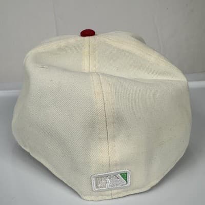 All Star New York Mets Hat Cap Fitted Mens 7 1/2 Cream Red MLB Baseball New Era - Thumbnail 6
