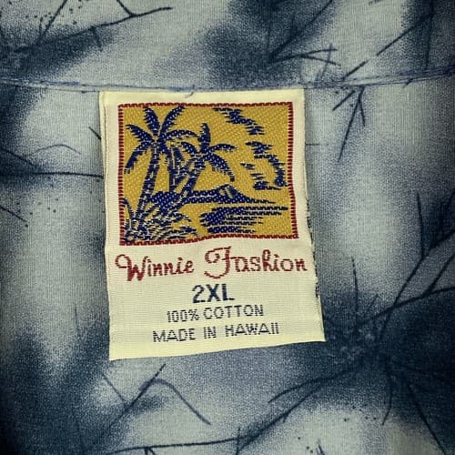 Winnie Fashion Hawaiian Shirt Mens 2XL Button Short Sleeve Blue Floral Aloha USA - Thumbnail 8