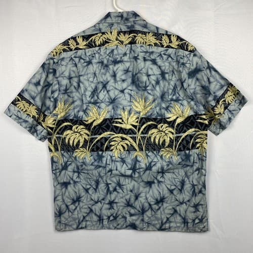 Winnie Fashion Hawaiian Shirt Mens 2XL Button Short Sleeve Blue Floral Aloha USA - Thumbnail 2