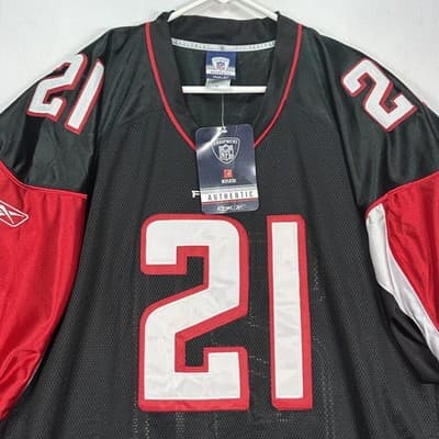 NEW DeAngelo Hall Atlanta Falcons 21 Jersey Men 58 Black Red NFL Football Reebok - Thumbnail 5