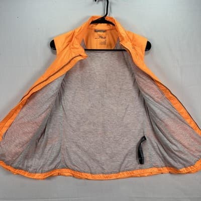 RLX Ralph Lauren Golf Vest Womens Medium Orange Quilted Puffer Full Zip EUC - Thumbnail 6