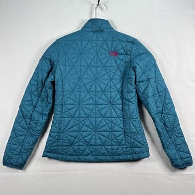 North Face Tamburello Jacket Womens Small Blue Quilted Full Zip Insulated EUC - Thumbnail 3