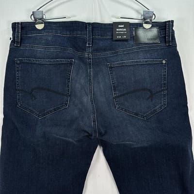 Mavi Marcus Jeans Men 36 x 32 Dark Wash Blue Denim Slim Straight Leg Stretch NEW - Thumbnail 10