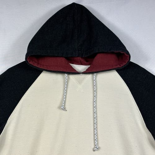 VISSLA Pullover Hoodie Mens Small Red Black White Colorblock Pouch Surf Sunset - Thumbnail 7