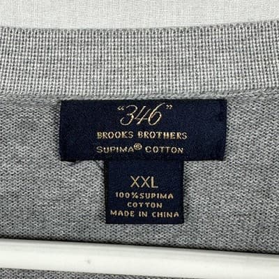 Brooks Brothers Cardigan Sweater Mens 2XL Gray Supima Cotton Knit Pockets - Thumbnail 4
