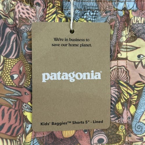 Patagonia Kid's Size XL 14 Baggies Lined Shorts 5" Together Trip Brown NEW - Thumbnail 5