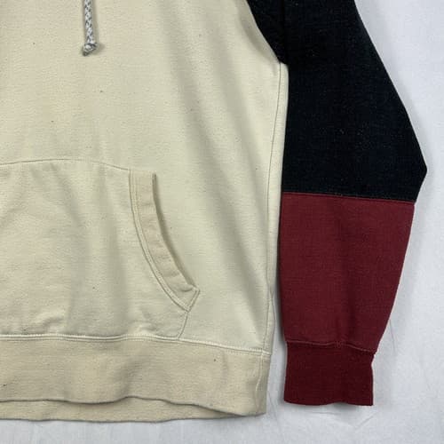 VISSLA Pullover Hoodie Mens Small Red Black White Colorblock Pouch Surf Sunset - Thumbnail 3