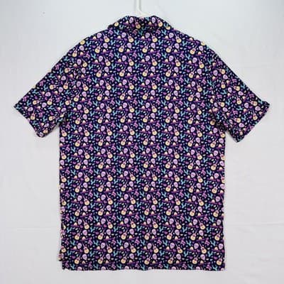 1764 Golf Polo Shirt Mens Large Multicolor Mexican Stretch Sugar Skull Fiesta - Thumbnail 3