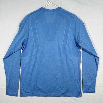 Lululemon Metal Vent Tech Henley Shirt Mens XL Blue Long Sleeve Gym Athletic - Thumbnail 2