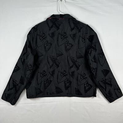 Coogi Style Geometric Reversible Blazer Jacket Women Large Multicolor Artsy Boho - Thumbnail 4