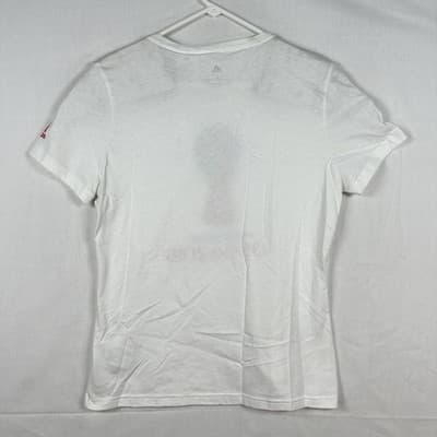 FIFA World Cup Russia 2018 Shirt Womens Large White Soccer Adidas Emblem Tee NEW - Thumbnail 2