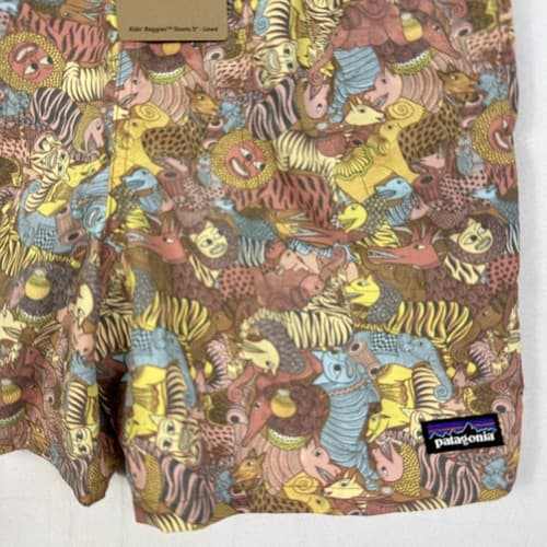 Patagonia Kid's Size XL 14 Baggies Lined Shorts 5" Together Trip Brown NEW - Thumbnail 3