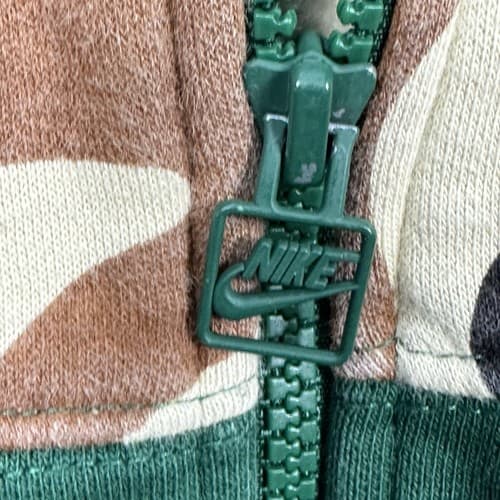 NIKE Sportswear Camo Hoodie Mens Small Green Brown Full Zip AV5940-341 - Thumbnail 7