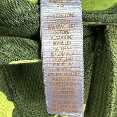 Savage X Fenty Graffiti Logo Hoodie Olive Green Neon Yellow XXS Oversized - Thumbnail 8