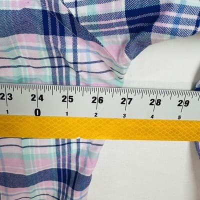 Ralph Lauren Oxford Shirt Mens 2XL Blue Plaid Button Down Long Sleeve Flesh Pony - Thumbnail 10