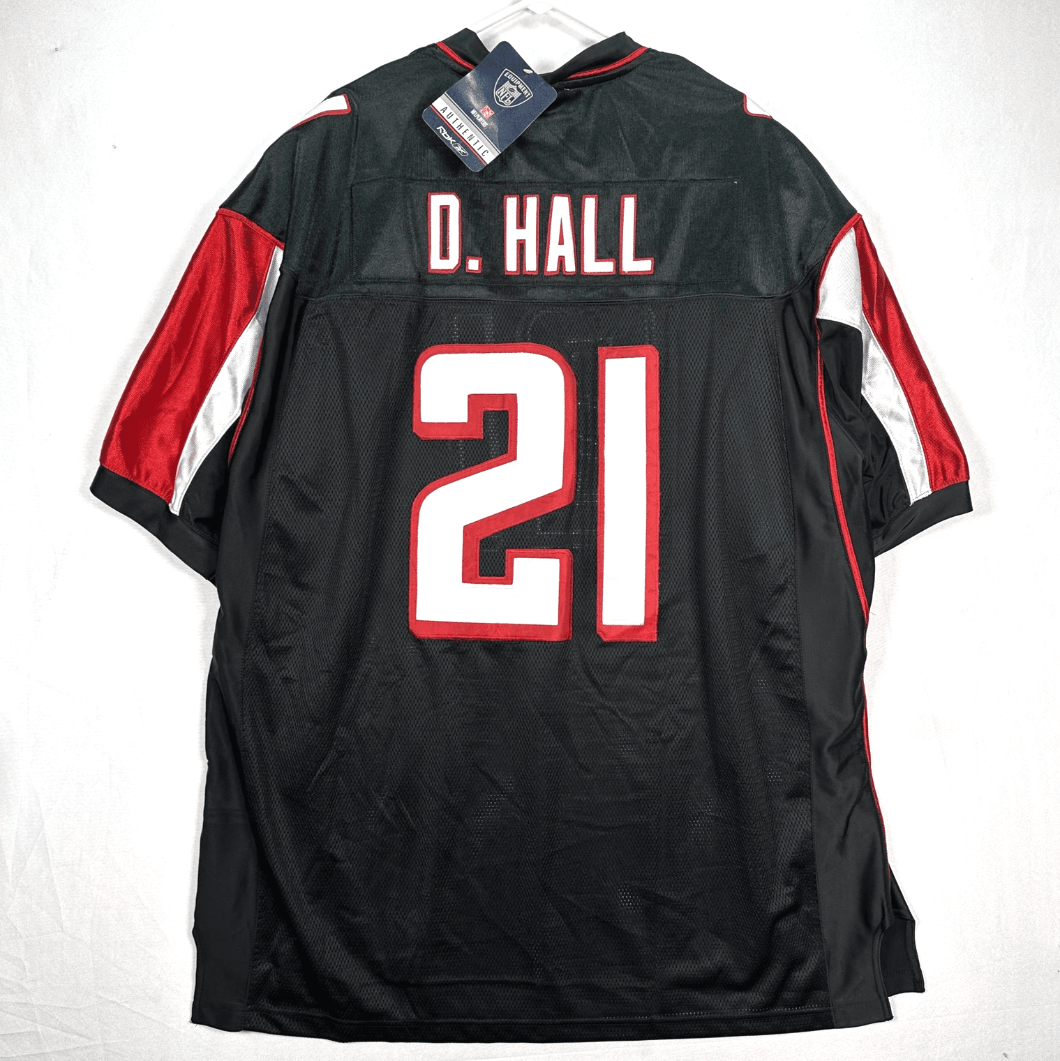 NEW DeAngelo Hall Atlanta Falcons 21 Jersey Men 58 Black Red NFL Football Reebok - Image 1