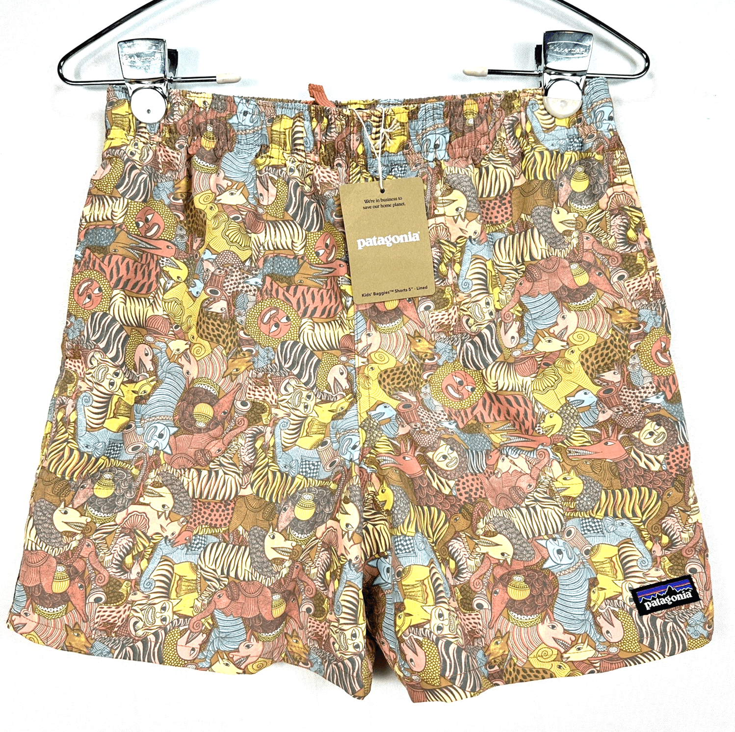 Patagonia Kid's Size XL 14 Baggies Lined Shorts 5" Together Trip Brown NEW - Image 1