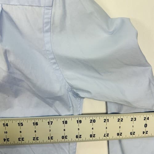 Teddy Stratford Blue Dress Shirt Mens 1 - Small Button Full Zip Up Long Sleeve - Thumbnail 9