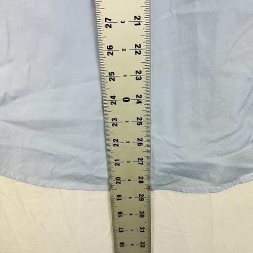 Teddy Stratford Blue Dress Shirt Mens 1 - Small Button Full Zip Up Long Sleeve - Thumbnail 11