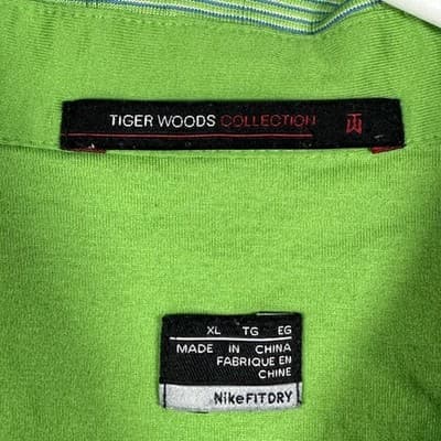 Nike Tiger Woods Collection Golf Polo Shirt Mens XL Green Striped Short Sleeve - Thumbnail 6