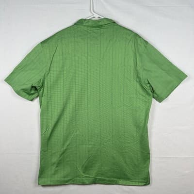 Nike Tiger Woods Collection Golf Polo Shirt Mens XL Green Striped Short Sleeve - Thumbnail 3