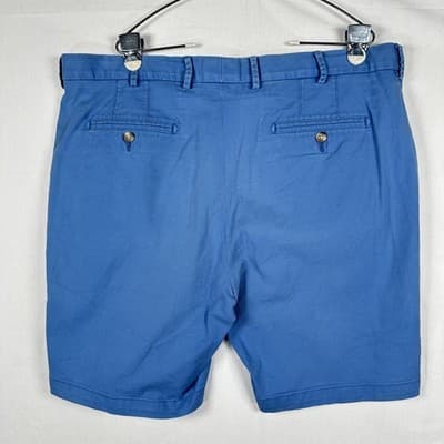 Peter Millar Soft Twill Shorts Mens 38 Blue Chino Flat Front 8" Inseam Casual - Thumbnail 2