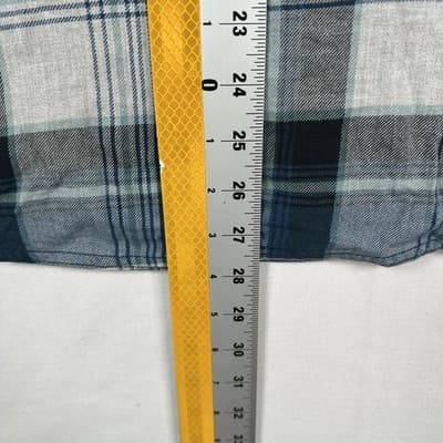 Simms Flannel Shirt Mens Medium Blue Plaid Long Sleeve Button Up Outdoor Fishing - Thumbnail 8