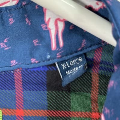 NEW William Murray Golf The Llama Shirt Mens XL Navy Blue Short Sleeve Button Up - Thumbnail 7