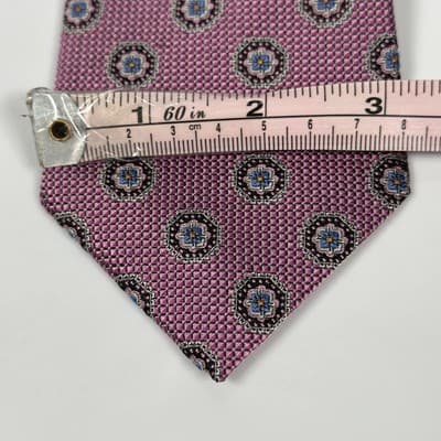 NEW Nordstrom Tie Mens 100% Silk Purple Floral Medallions Necktie 3.25" x 59" - Thumbnail 10