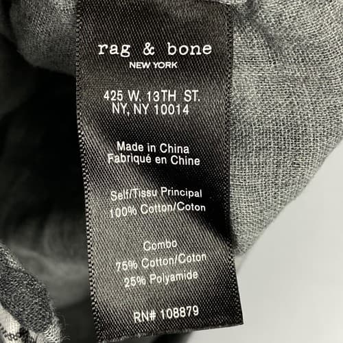 Rag & Bone Mens Small Fit 3 Shirt Gray Plaid Button Up Long Sleeve Pocket EUC - Thumbnail 10