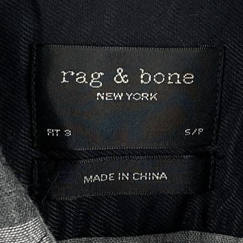 Rag & Bone Mens Small Fit 3 Shirt Gray Plaid Button Up Long Sleeve Pocket EUC - Thumbnail 9
