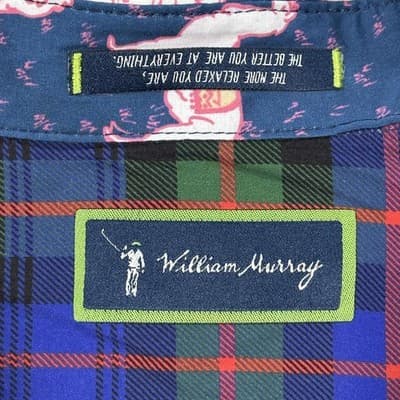 NEW William Murray Golf The Llama Shirt Mens XL Navy Blue Short Sleeve Button Up - Thumbnail 6