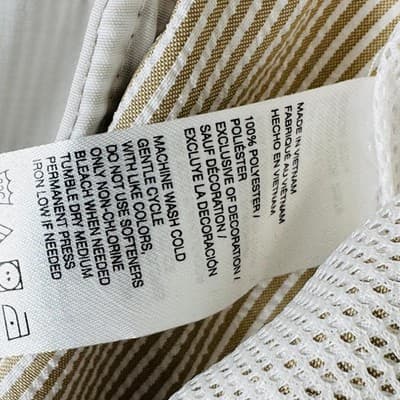 IZOD Golf Shorts Mens 40 Beige Stripe Seersucker Performance Chino 9" Inseam - Thumbnail 5