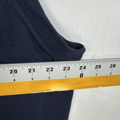 NEW Chaps Sweater Vest Mens XL Blue Newport Navy Cotton V Neck Sleeveless Knit - Thumbnail 9
