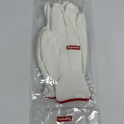 NEW Supreme Rubberized Gloves Mens One Size White Box Logo Stickers FW20A60 - Thumbnail 2