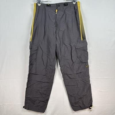 Fox Track Pants Mens 34 X 30 Gray Nylon Cargo Riding Moto Lined Zip Pockets - Image 1