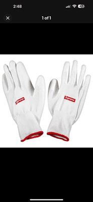NEW Supreme Rubberized Gloves Mens One Size White Box Logo Stickers FW20A60 - Thumbnail 6