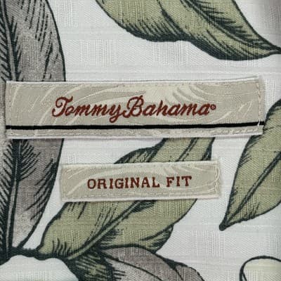 Tommy Bahama Silk Hawaiian Shirt Mens XL Blue Green Floral Original Fit Casual - Thumbnail 4